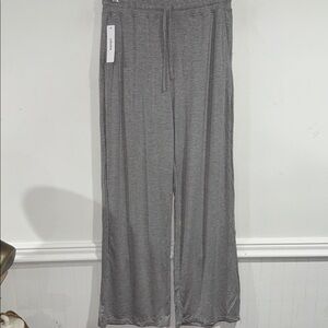 Gray Wide Leg Lounge Pants Ododos pockets stretch small rayon spandex NEW